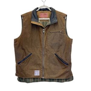 Outback Trading Company Sawbuck Vest Men's Large Bronze Flannel Lined Oilskin